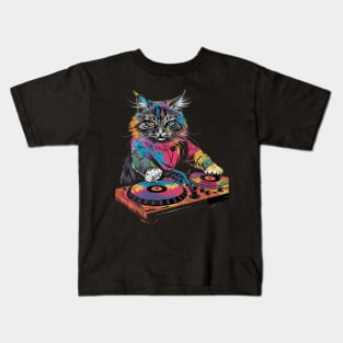 Cat DJ Transition Kids T-Shirt